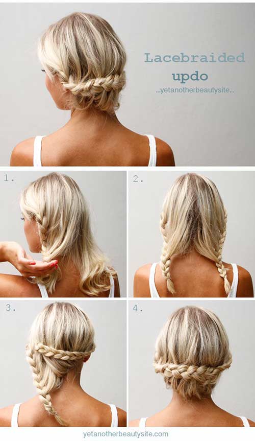 Lace braid updo for long hair