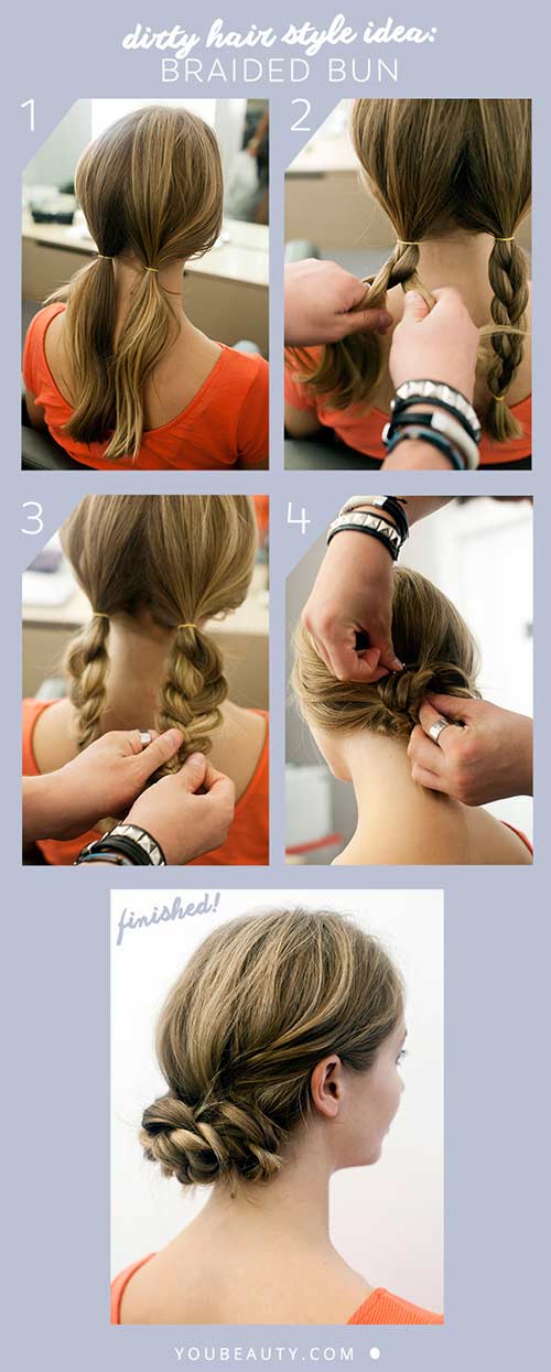 The back braided updo for long hair