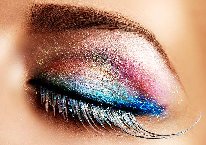 Glitter eye makeup