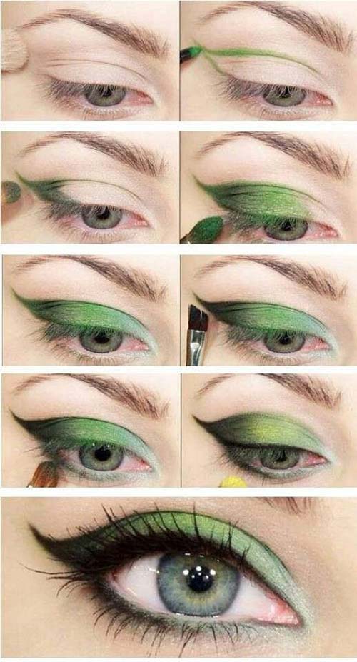 Makeup tutorial for leaf green eye