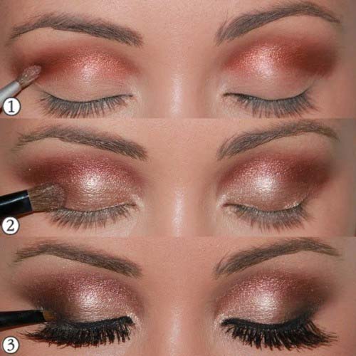 Makeup tutorial for sultry copper rose gold eyes