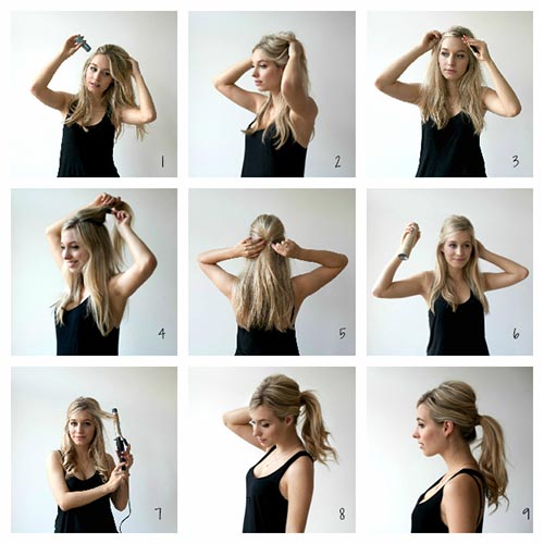 The puffy ponytail updo for long hair