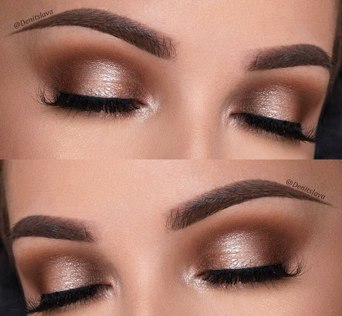 Bronze eyeshadow makeup for brown eyes