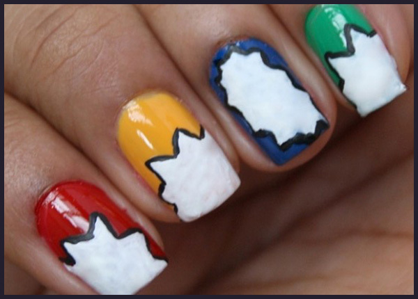 Step 8 of comic pop nail art tutorial