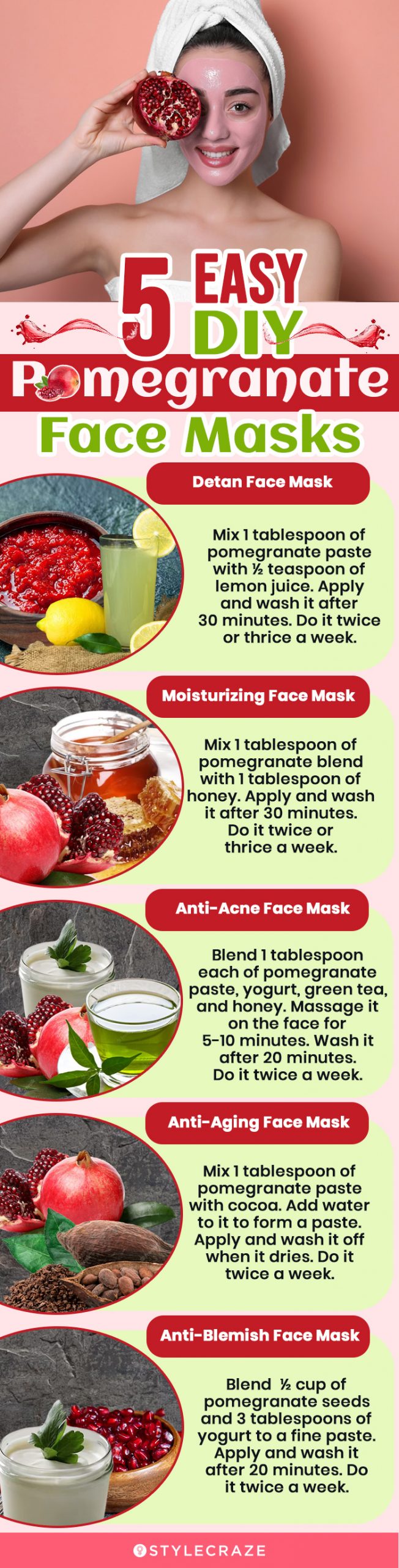 5 easy to make diy pomegranate face masks (infographic)