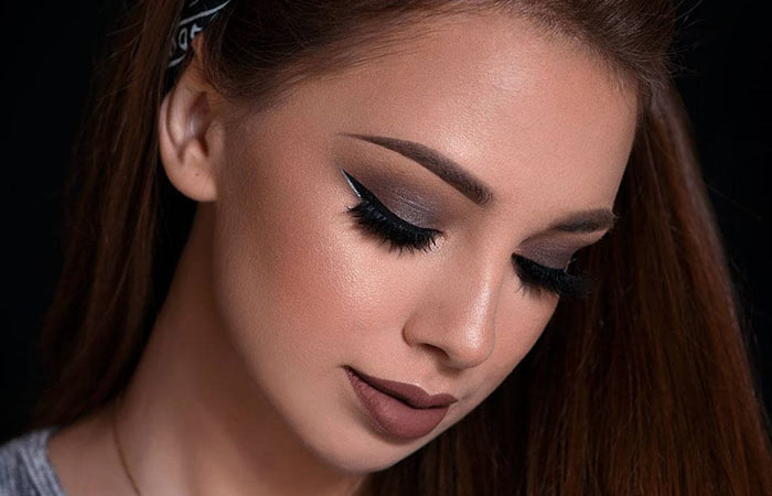 Gray eyeshadow makeup for dark brown eyes