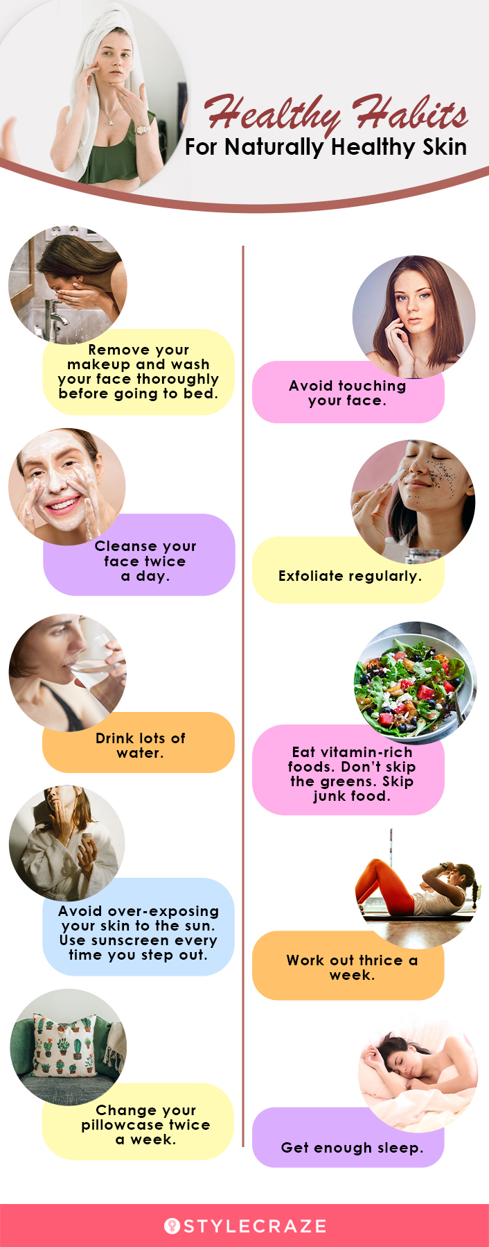 healthy habits for naturally healthy skin (infographic)