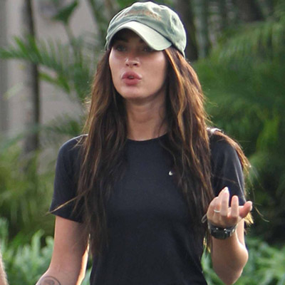 Megan Fox without makeup on a run