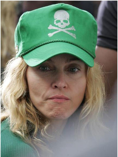 Madonna without makeup and charming green eyes