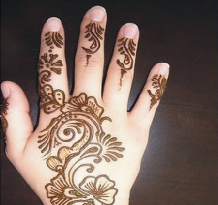 Minimal floral mehndi design for Eid