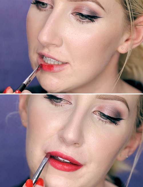 Step 3 of how to wear red lipstick